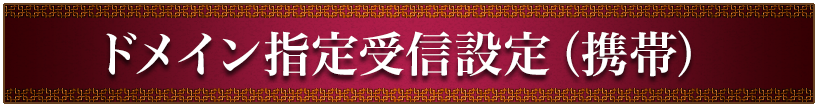 ドメイン指定受信設定（携帯）
