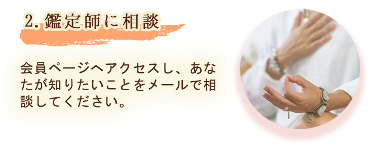 2.鑑定師に相談/会員ページへアクセスし、あなたが知りたいことをメールで相談してください。